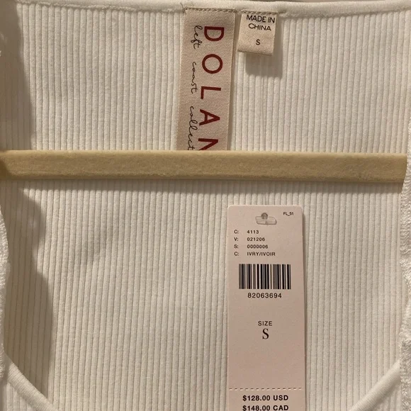 NWT Dolan Left Coast White Eyelet Ruffle Sleeve Sweater Blouse. Size S. Anthro. - Picture 8 of 10